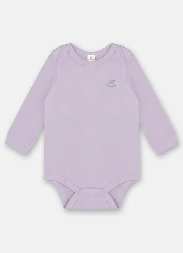 Up Baby - Body Manga Longa Unissex Bebê Roxo