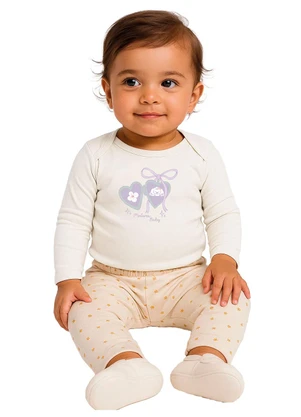 Malwee Kids - Body Medalha de Coração Off White - MALWEE KIDS