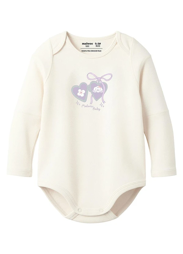 Malwee Kids - Body Medalha de Coração Off White