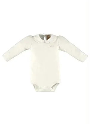 Up Baby - Body Menina Bebê em Cotton Bege - UP BABY