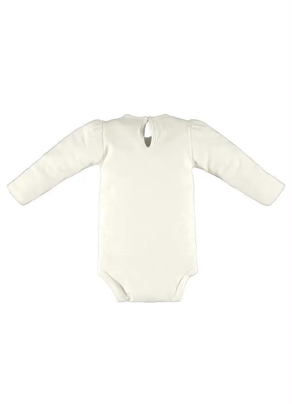 Up Baby - Body Menina Bebê em Cotton Bege 2