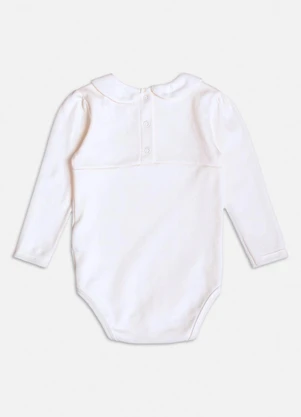Momi - Body Off White com Gola de Gatinho Branco - MOMI