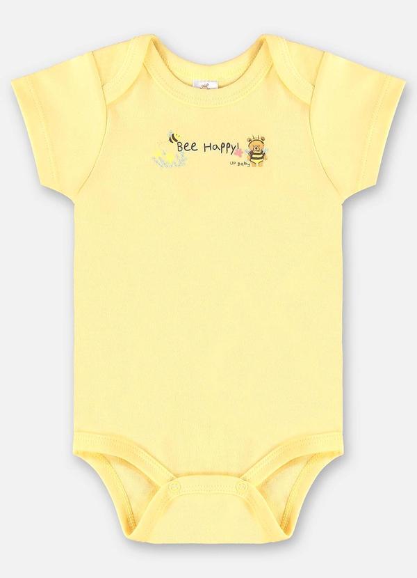 Up Baby - Body para Bebê Menina em Suedine Amarelo