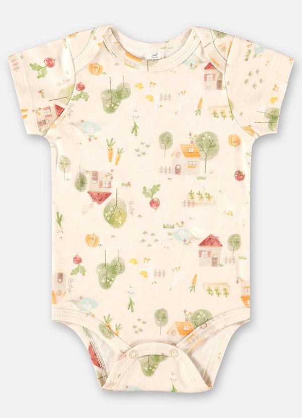 Up Baby - Body para Bebê Menina em Suedine Bege