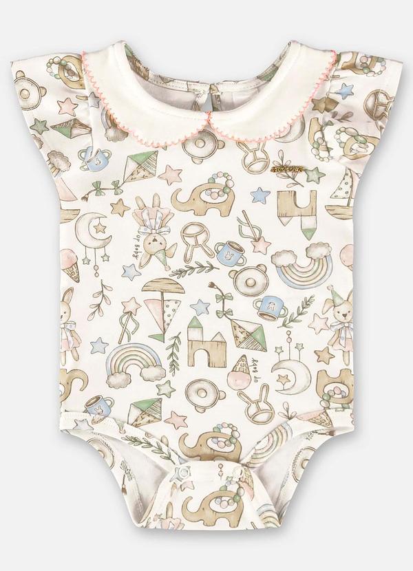 Up Baby - Body para Bebê Menina em Suedine Bege 2