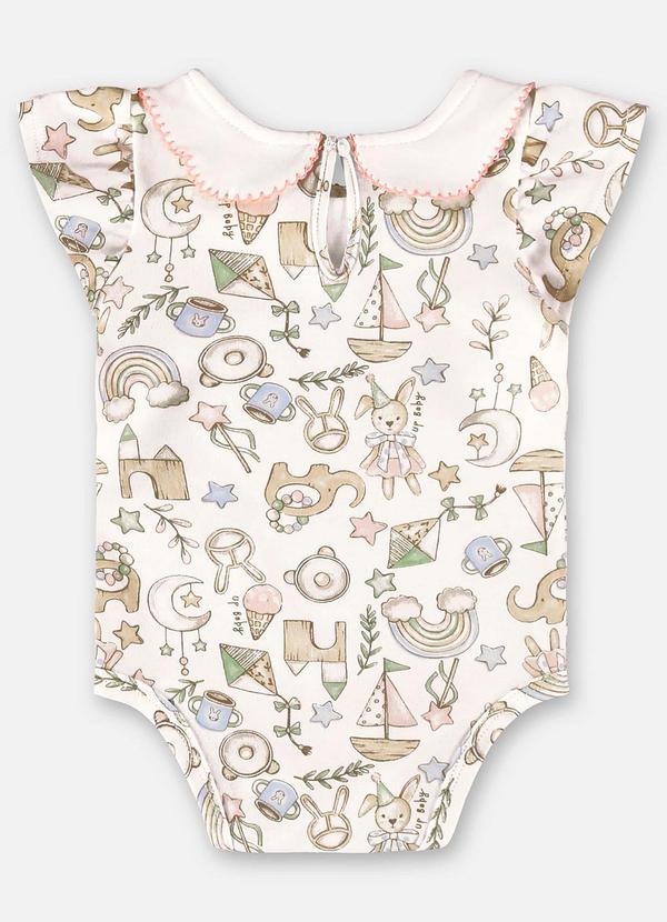Up Baby - Body para Bebê Menina em Suedine Bege 3