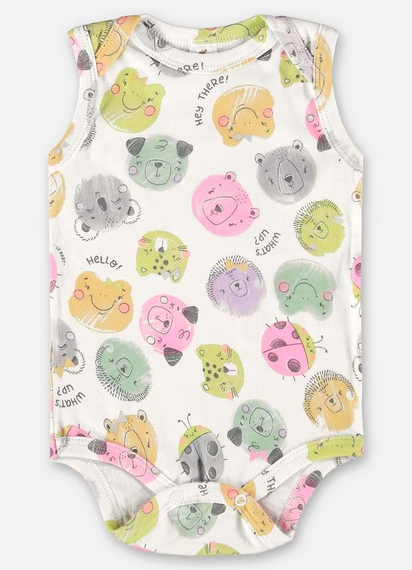 Up Baby - Body para Bebê Menina em Suedine Bege