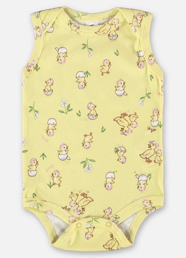 Up Baby - Body para Bebê Menina em Suedine Bege
