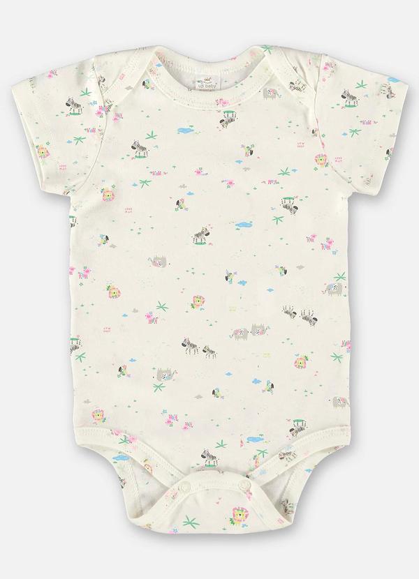 Up Baby - Body para Bebê Menina em Suedine Bege
