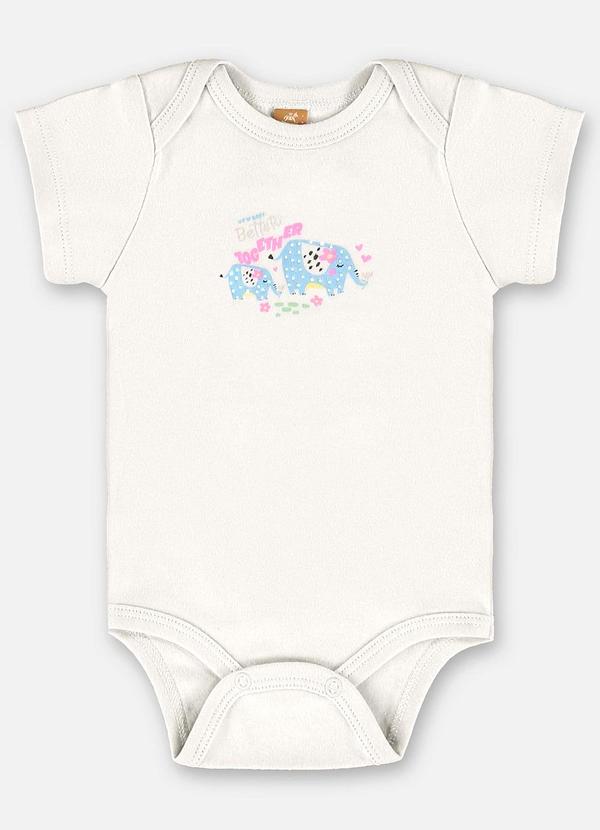 Up Baby - Body para Bebê Menina em Suedine Bege