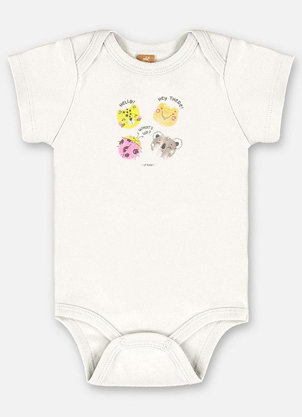 Up Baby - Body para Bebê Menina em Suedine Bege