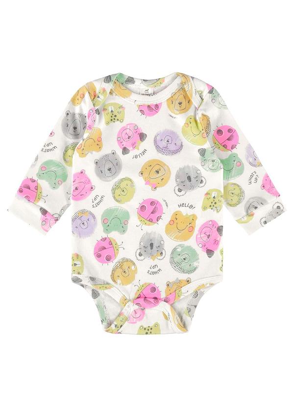 Up Baby - Body para Bebê Menina em Suedine Bege