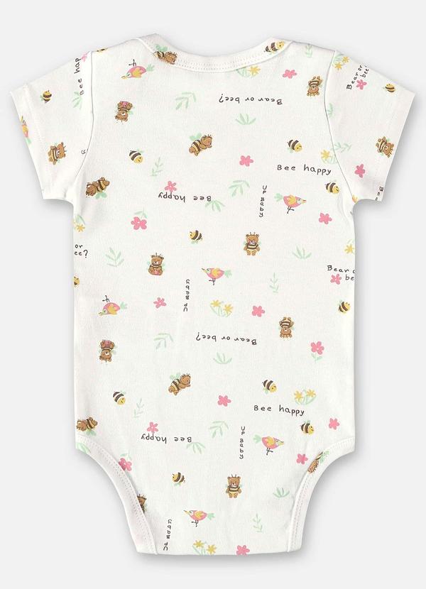 Up Baby - Body para Bebê Menina em Suedine Branco 2