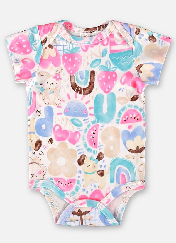 Up Baby - Body para Bebê Menina em Suedine Branco