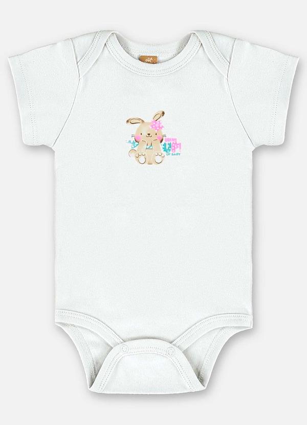 Up Baby - Body para Bebê Menina em Suedine Branco