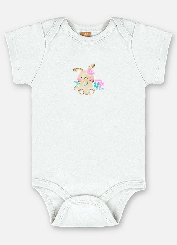Up Baby - Body para Bebê Menina em Suedine Branco