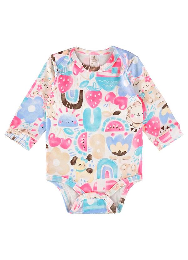 Up Baby - Body para Bebê Menina em Suedine Branco 2