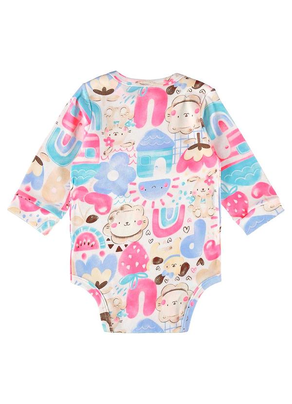 Up Baby - Body para Bebê Menina em Suedine Branco 3