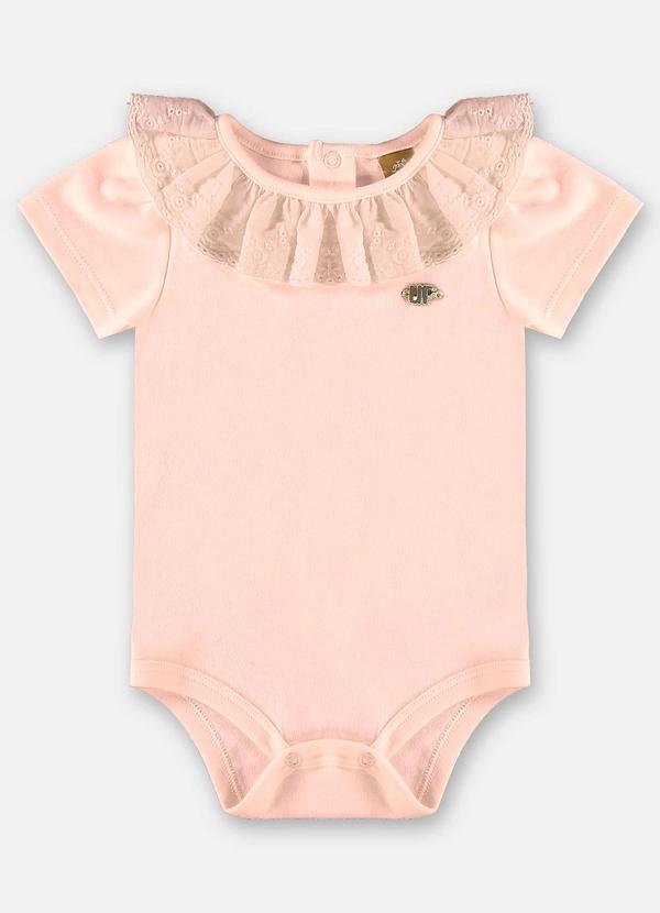 Up Baby - Body para Bebê Menina em Suedine Rosa