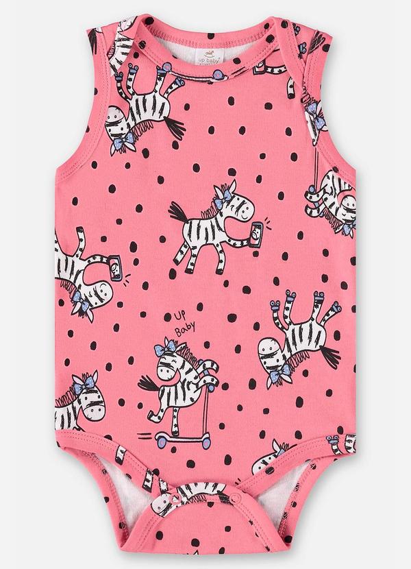 Up Baby - Body para Bebê Menina em Suedine Rosa