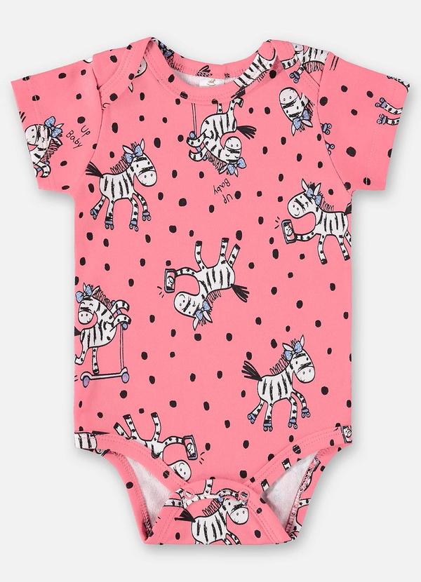 Up Baby - Body para Bebê Menina em Suedine Rosa