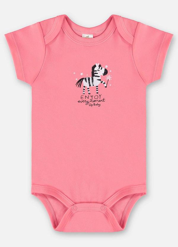 Up Baby - Body para Bebê Menina em Suedine Rosa