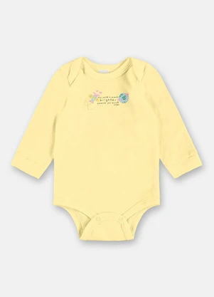 Up Baby - Body para Menina Bebê Manga Longa Amarelo - UP BABY