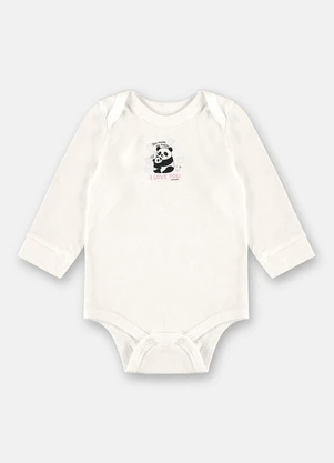 Up Baby - Body para Menina Bebê Manga Longa Branco - UP BABY