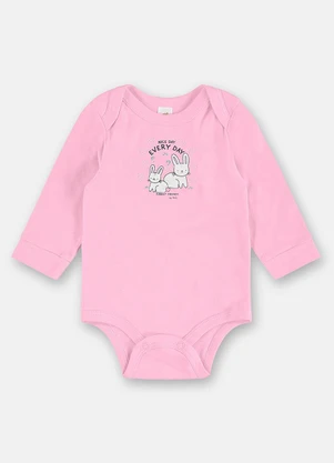 Up Baby - Body para Menina Bebê Manga Longa Rosa - UP BABY