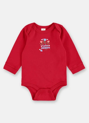 Up Baby - Body para Menina Bebê Manga Longa Vermelho - UP BABY