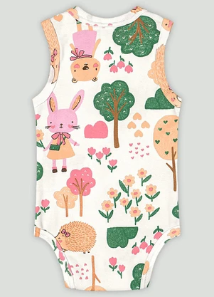 Body Regata para Bebê Menina Up Baby Branco - UP BABY