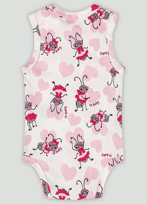 Up Baby - Body Regata para Bebê Menina Branco - UP BABY