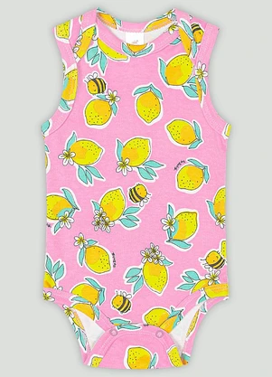 Body Regata para Bebê Menina Up Baby Rosa - UP BABY