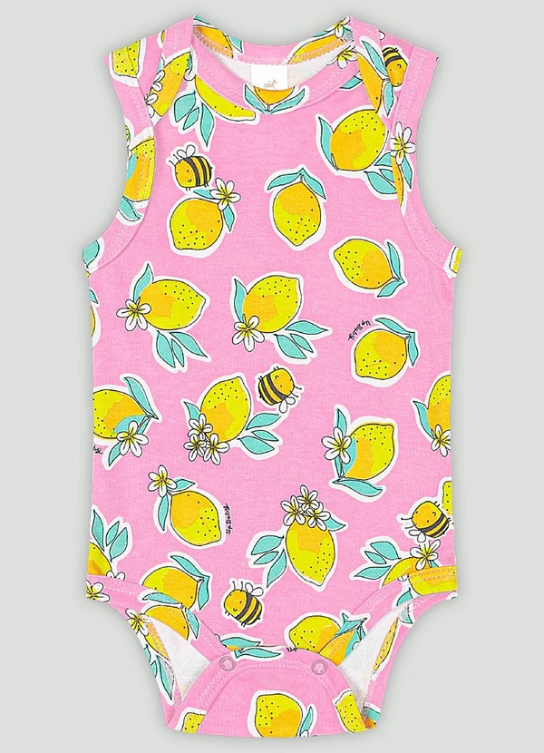 Up Baby - Body Regata para Bebê Menina Up Baby Rosa
