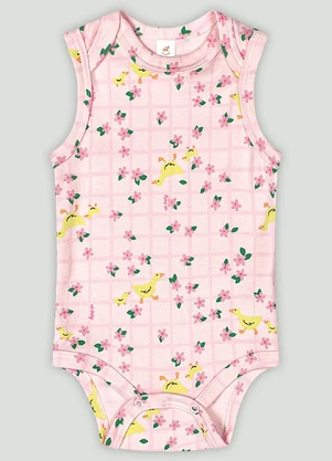 Body Regata para Bebê Menina Up Baby Rosa - UP BABY