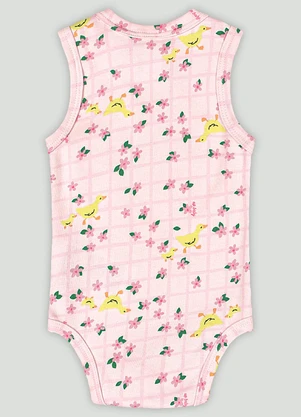 Body Regata para Bebê Menina Up Baby Rosa - UP BABY