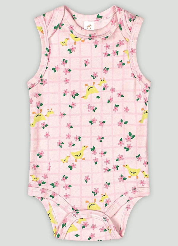 Up Baby - Body Regata para Bebê Menina Up Baby Rosa