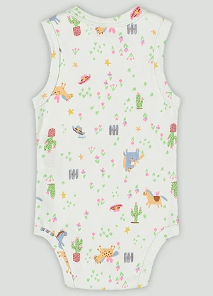 Up Baby - Body Regata para Bebê Menina Verde - UP BABY