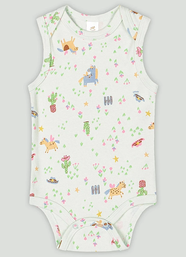 Up Baby - Body Regata para Bebê Menina Up Baby Verde