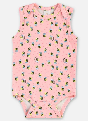 Up Baby - Body Regata Suedine Bebê Menina Rosa - UP BABY