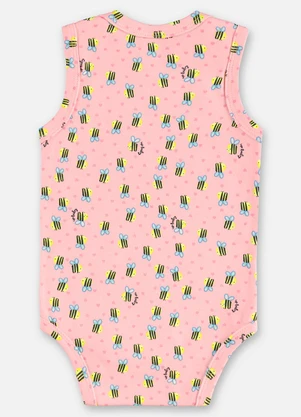 Up Baby - Body Regata Suedine Bebê Menina Rosa - UP BABY