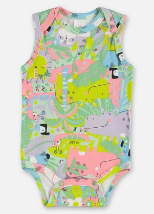 Up Baby - Body Regata Suedine Bebê Menina Verde - UP BABY
