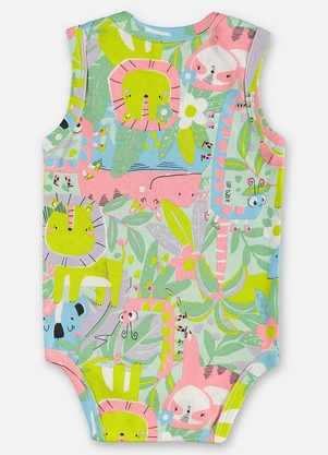 Up Baby - Body Regata Suedine Bebê Menina Verde - UP BABY