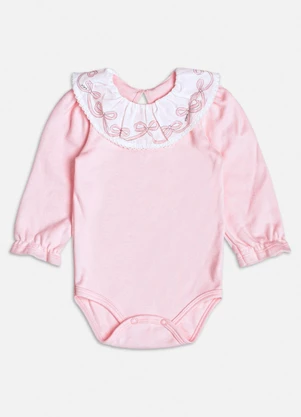 Momi - Body Rosa com Gola de Babado Rosa - MOMI