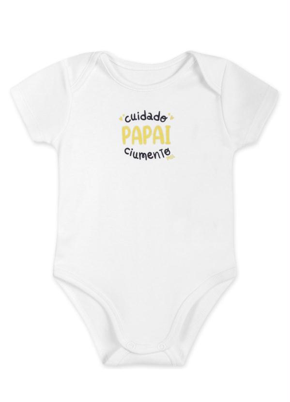 Marisol Play - Body Suedine Bebê Manga Curta Menina Branco