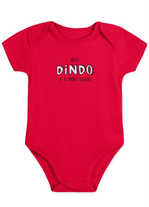 Marisol Play - Body Suedine Bebê Manga Curta Menina Vermelho