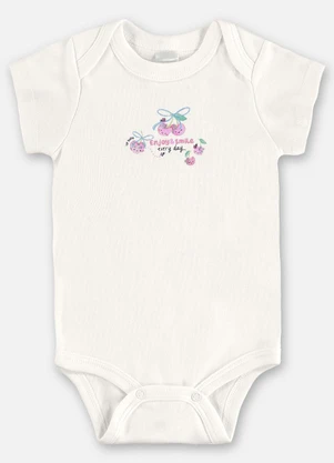 Up Baby - Body Suedine Bebê Menina Bege - UP BABY