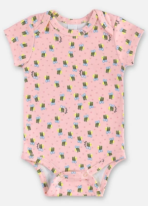 Up Baby - Body Suedine Bebê Menina Rosa - UP BABY