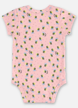 Up Baby - Body Suedine Bebê Menina Rosa - UP BABY