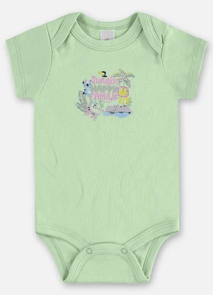 Up Baby - Body Suedine Bebê Menina Verde - UP BABY